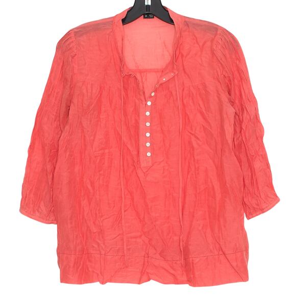Theory Top 3/4 Sleeve Popover Boho Beach Minimalist Romantic Feminine Medium - Picture 1 of 5